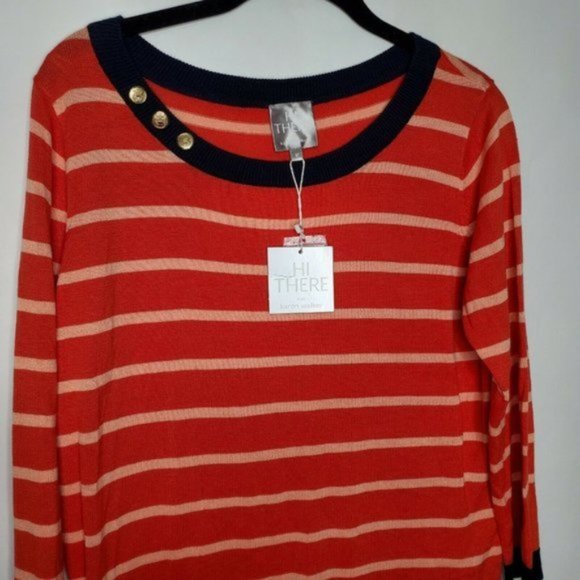 NEW Karen Walker M Striped Sweater Anthropologie - Picture 2 of 7